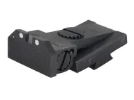 Kensight Adjustable Rear Sight 1911 Bo-Mar Cut Steel Black Beveled Blade Serrated with White Dots