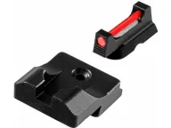 TRUGLO Fiber Optic Pro Sight Set Glock 17, 17L, 19, 22, 23, 24, 26, 27, 33, 34, 35, 38, 39, 45 Gen 1, 2, 3, 4, 5 Low Steel Fiber Optic Red Front, Black Rear