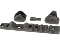 Midwest Industries H4 Ghost Ring Sight Set with 1913 Picatinny Rail Henry Pistol Caliber with Dovetail Aluminum Black