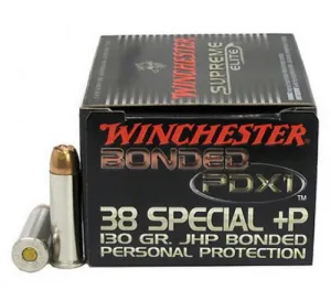 Winchester Supreme Elite 38 Special +p 130 Grain Bonded Pdx