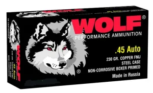 Wolf 45 Acp 230 Grain Full Metal Jacket 500 Rnds (10 Boxes)
