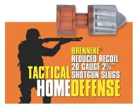 Brenneke Sl202thd Tactical Home Defense Slugs 20 Gauge Ga 2.