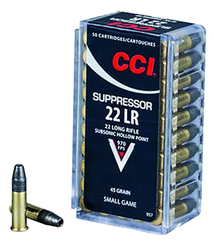  Cci 957 Suppressor 22 Long Rifle Subsonic Hollow Point 45 Gr