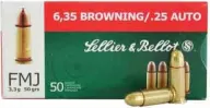 S&b Ammo .25acp 50gr. Fmj-rn