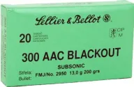 Sellier & Bellot 300 Aac Blackout 200 Gr Fmj Subsonic 20rd