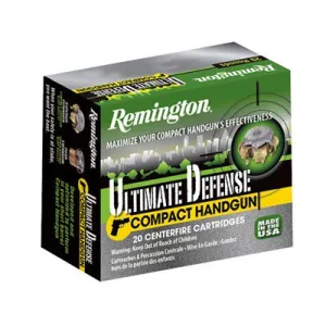 Remington Ultimate Defense Compact 38 Spl +p 125gr Bjhp 20/bx (20 Rounds Per Box)