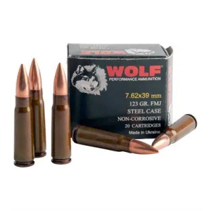 Wolf 7.62x39 123gr Fmj 20rds/bx (20 Rounds Per Box)