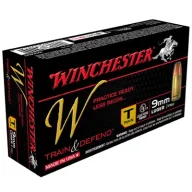 Wincehster W Train & Defend 9mm Fmj 50/bx (50 Rounds Per Box)